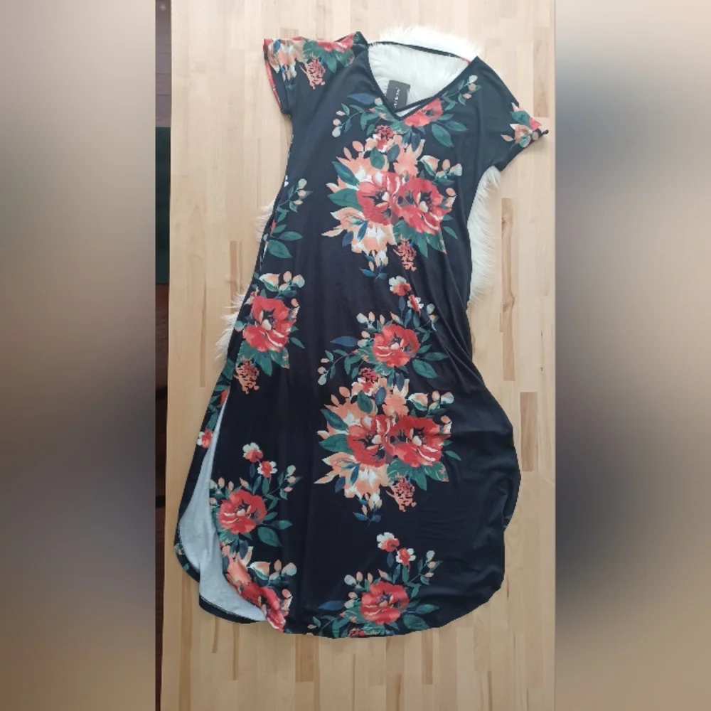 {Zilcremo} Short Sleeve Maxi Dress - Picture 7 of 7